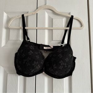 Victoria's Secret Dream Angels Lined Demi Women's 36D Bra Black Lace Underwire